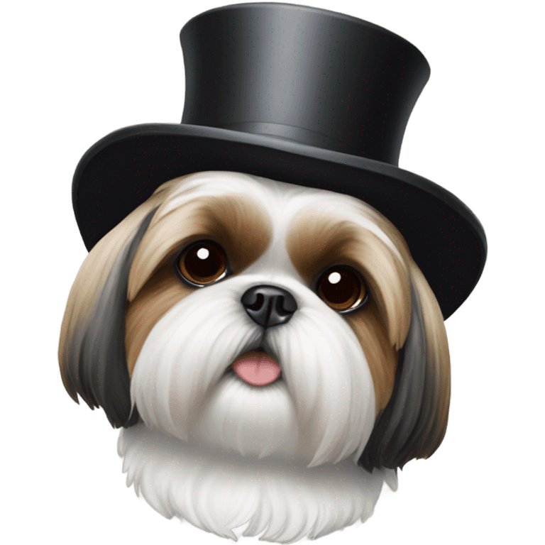 Shih Tzu with a top hat emoji