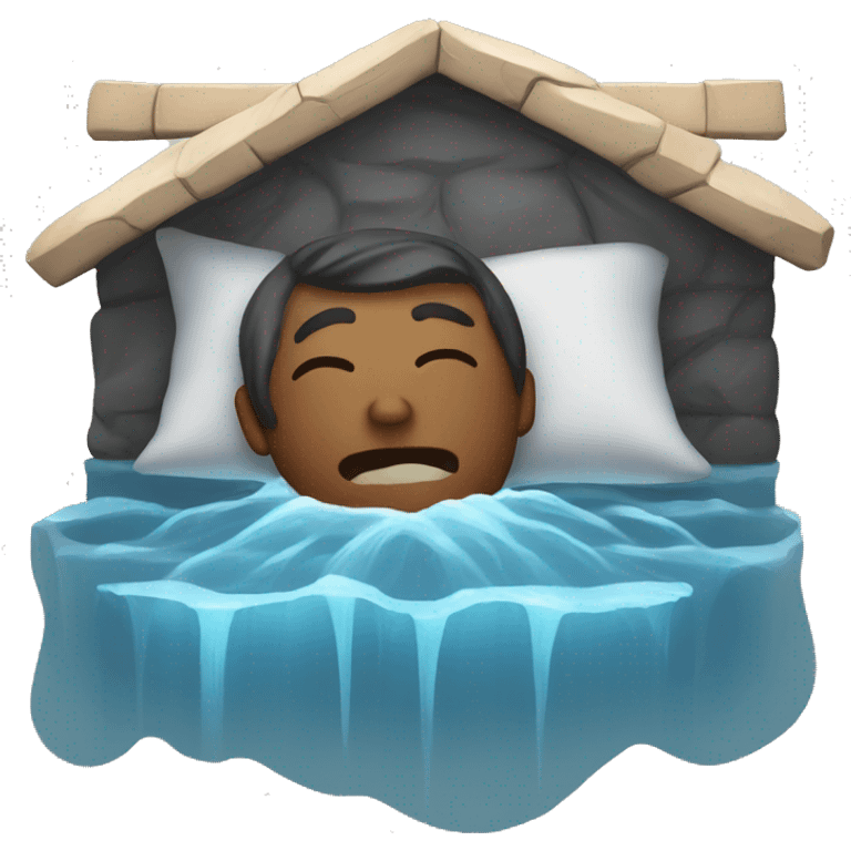 water flowing out from a sleeping out man emoji