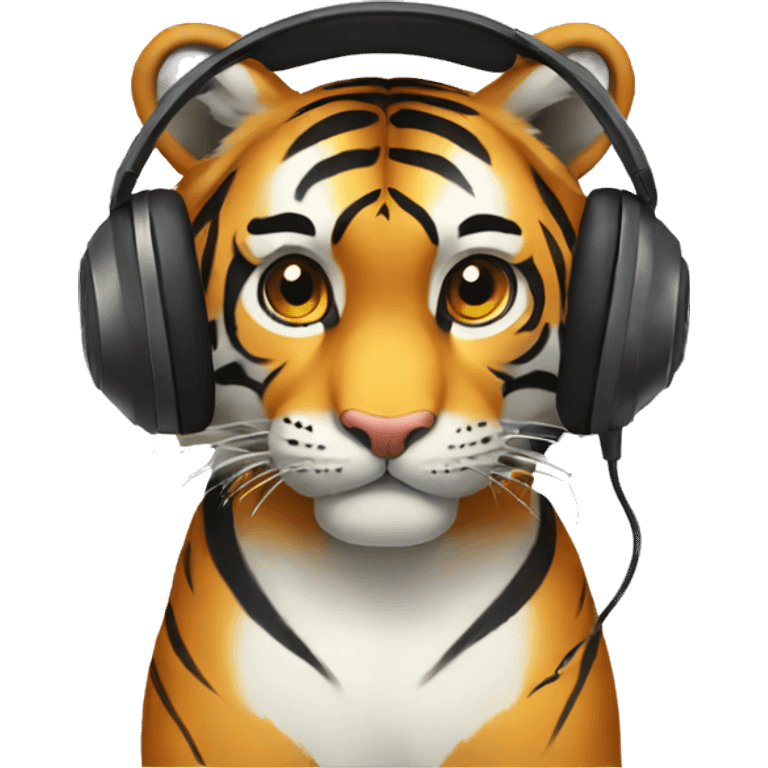 tiger headphones confused emoji