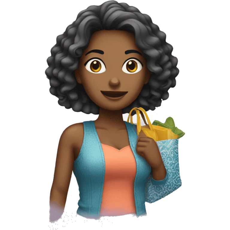 Una mujer de compras en Miami  emoji