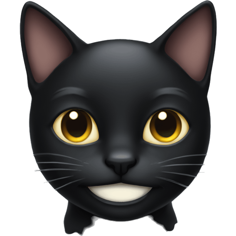 Black cat with one eye smiling emoji