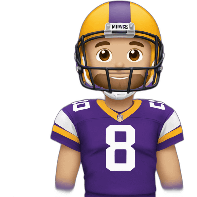 Kirk cousins with number 8 Minnesota Vikings purple jersey emoji