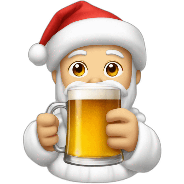 Père Noël qui boit une bière  emoji