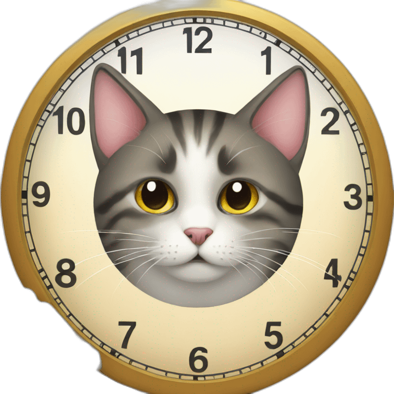 cat using clock emoji