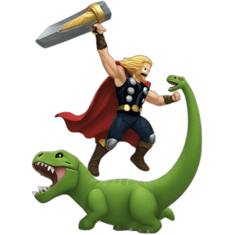 Thor wit a dinosaur emoji