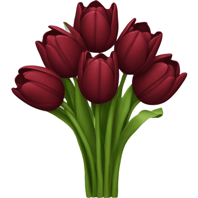 Dark red tulip bouquet  emoji