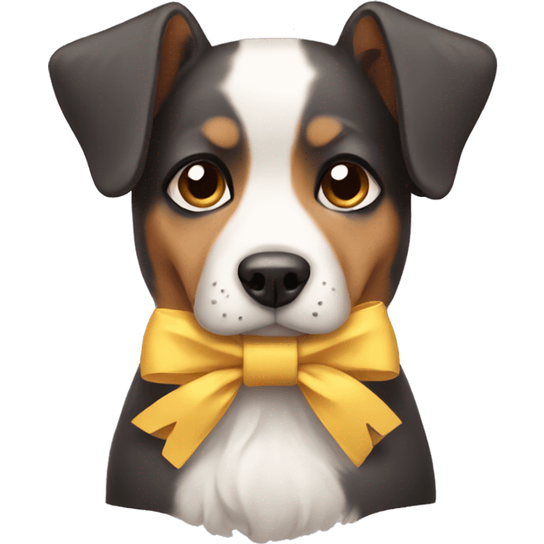 Dog wearing bows emoji