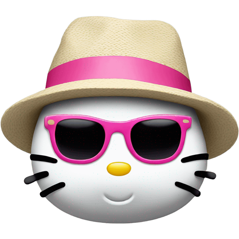 Hello kitty whit sunglasses and hat  emoji