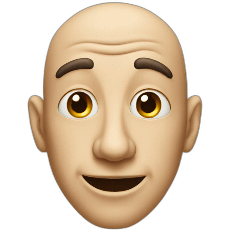 Happy man with a freakishly gigantic nose emoji