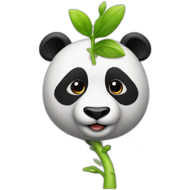 Panda with sprout on head  emoji