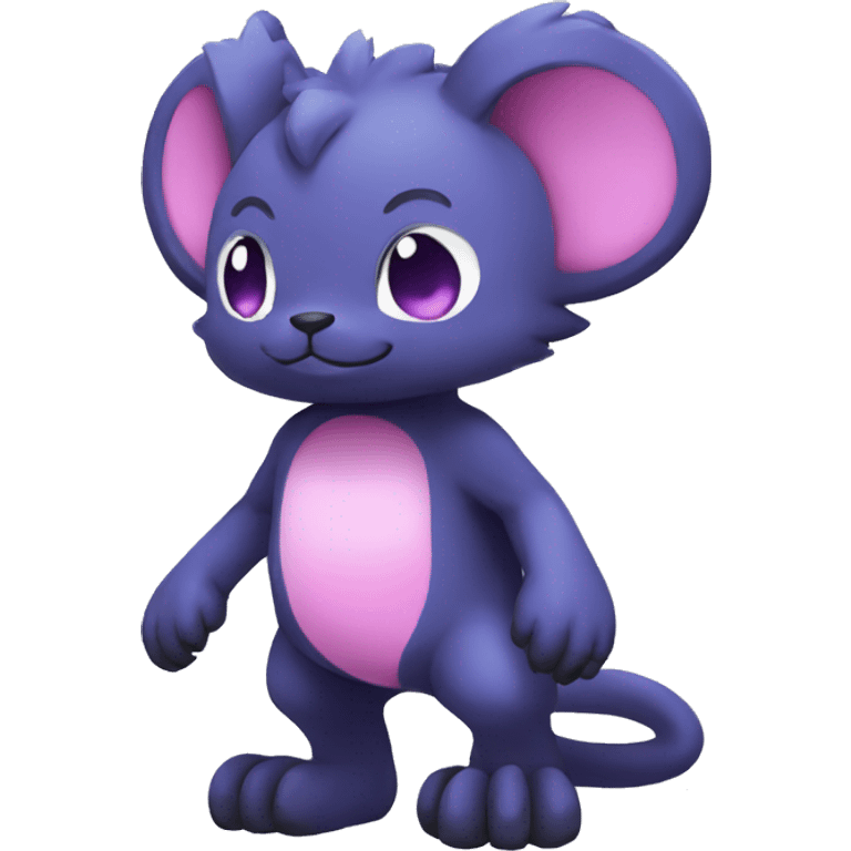 Cute cool black blue purple pink animal hybrid Fakemon full body emoji