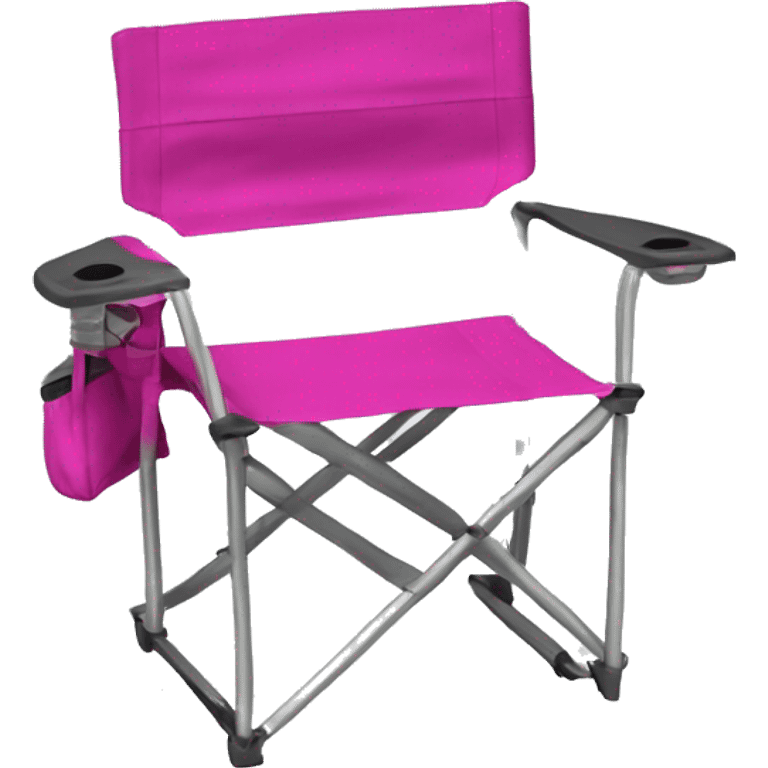 Realistic fuschia camping folding chair isolated.  emoji