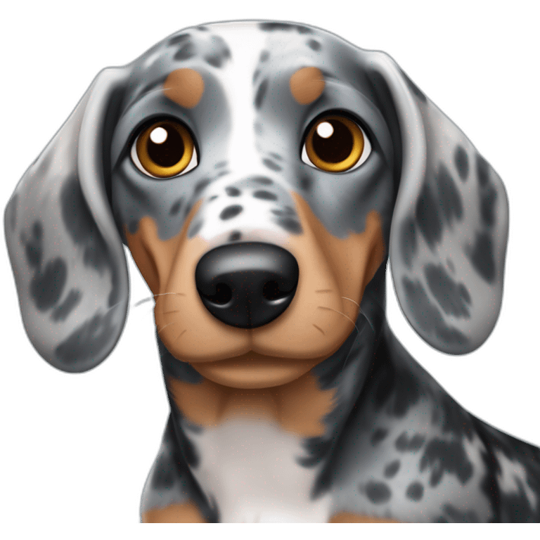 short haired blue merle dachshund emoji