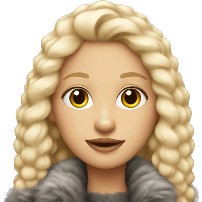 Blonde girl in fur jacket  emoji