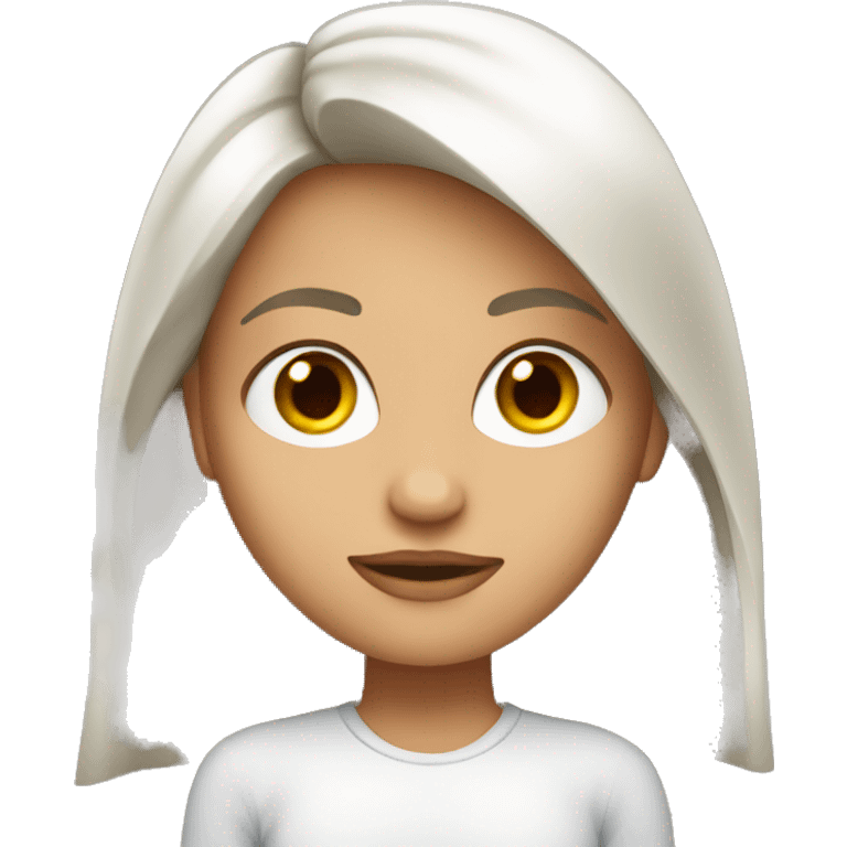 mujer pelo largo rojo ojos ver emoji