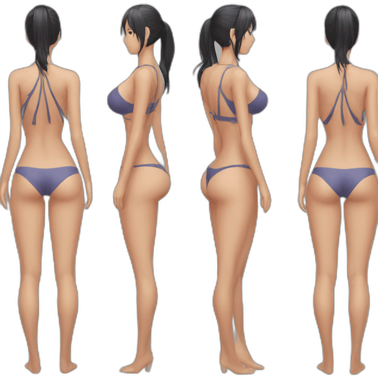 nico robin full body pawg tiny swimsuit bottom back focus emoji