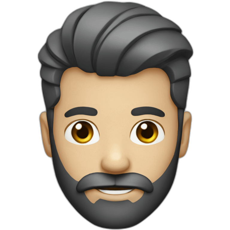 bearded man with comb over trendy hair emoji