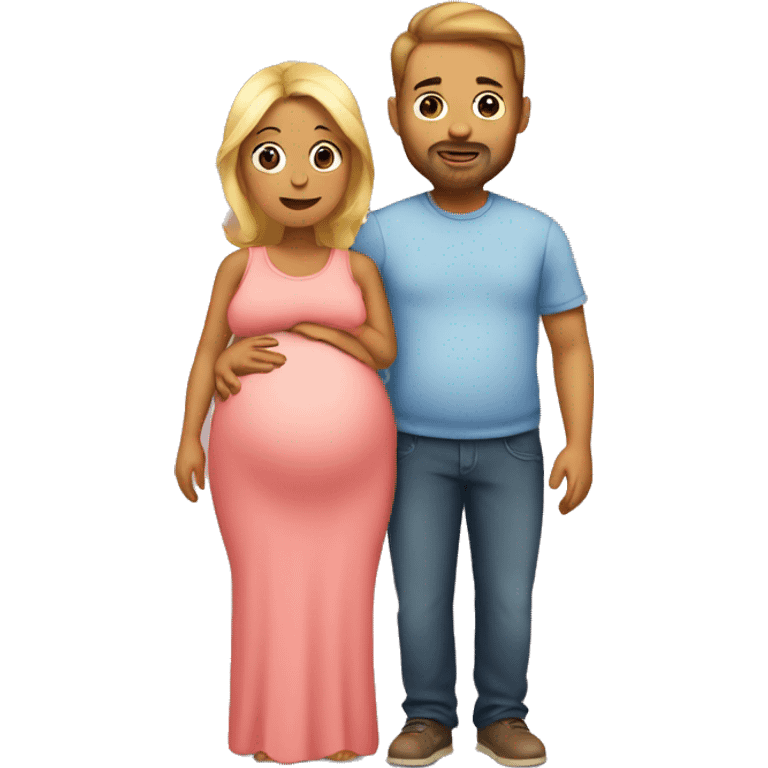 A pregnant woman with her husband  emoji