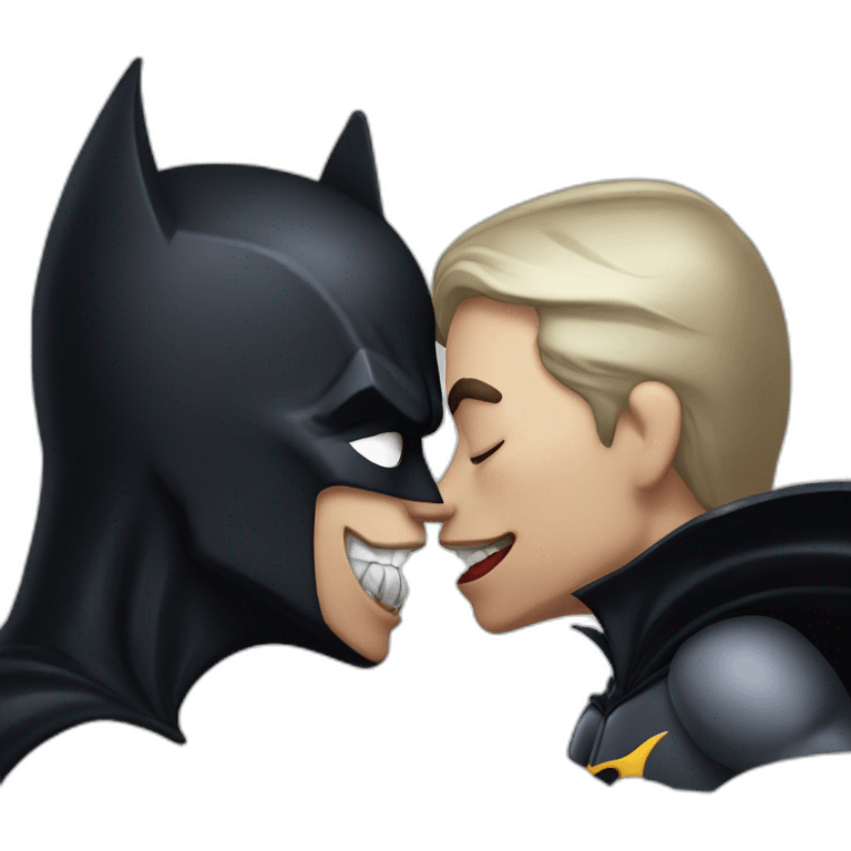 Male vampire kissing batman emoji