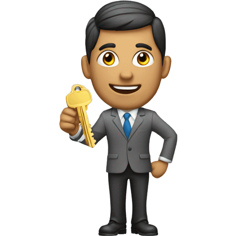 a real estate agent holding keys emoji