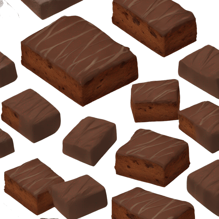 Chocolate brownie isometric view emoji