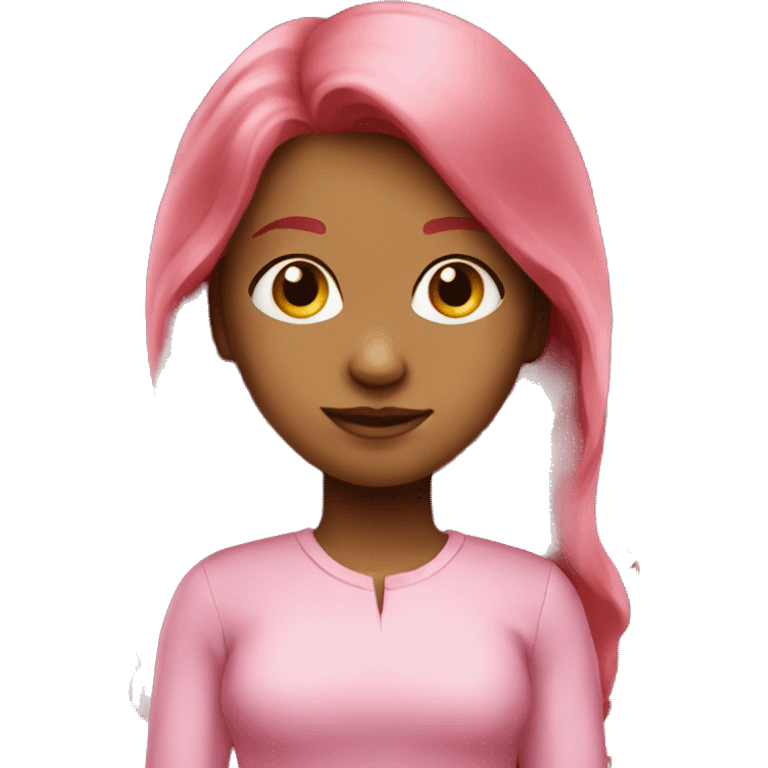 A red-haired girl with long hair in pink clothes emoji