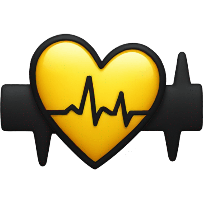 animated black heartbeat with lifeline in the middle emoji