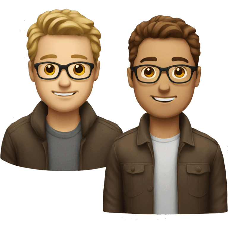 white Guy with brown with glasses emoji