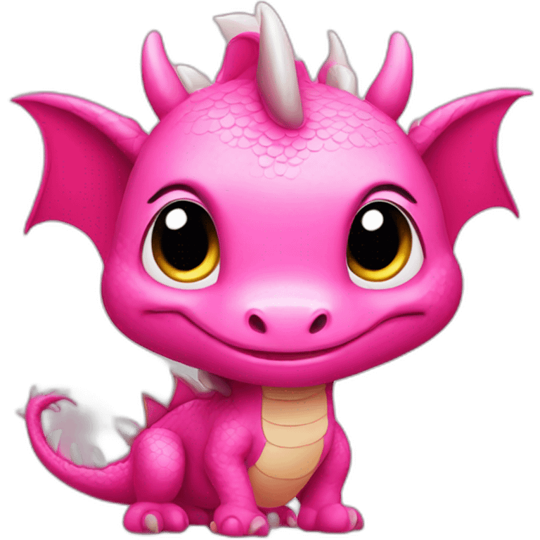 cute pink dragon with big head emoji