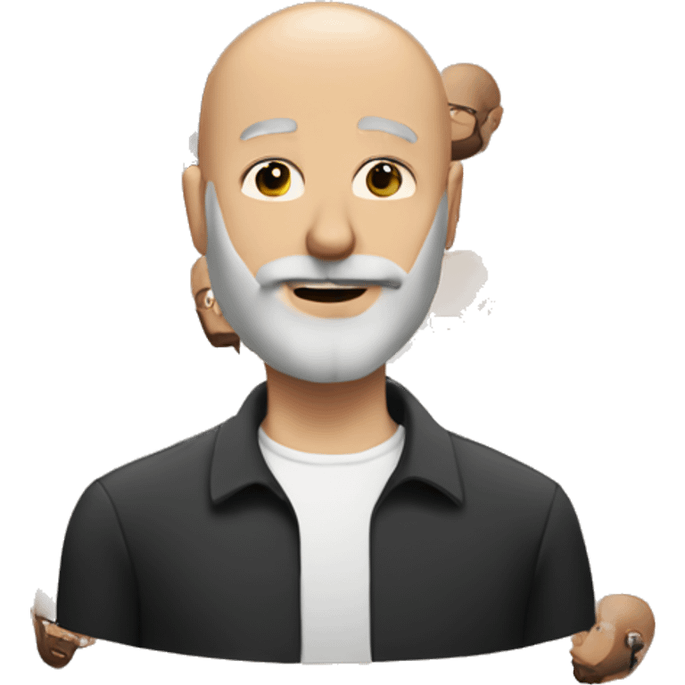 bald guy with beard red weed smoker emoji