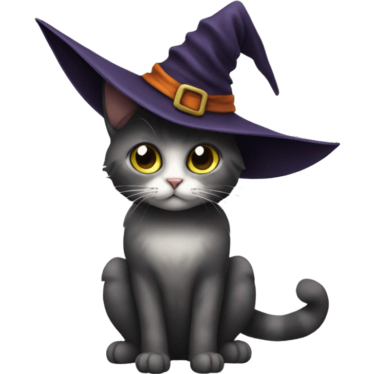 A cat wearing a witch hat  emoji