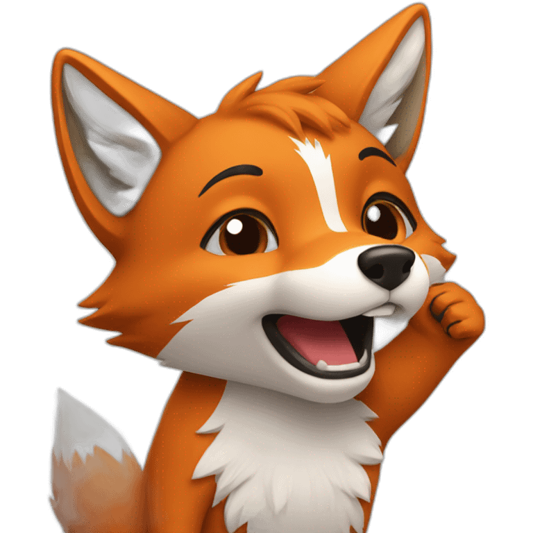 Fox hands up emoji