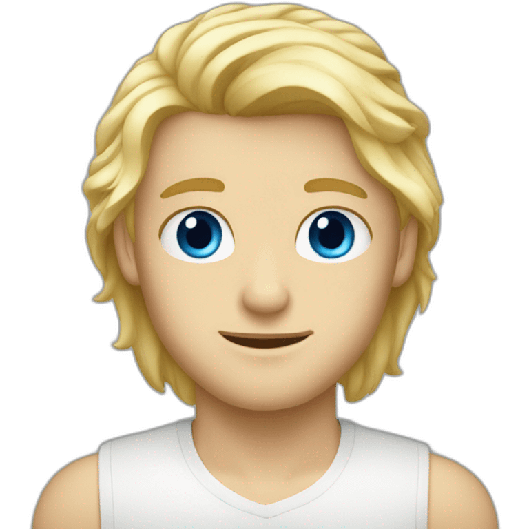 blonde hair and blue eyed guy emoji