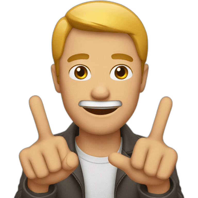 MAN showing three finger  emoji