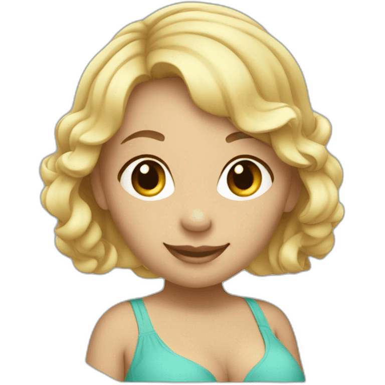 adorable pregnant blond full body women with beach-wave-hair emoji