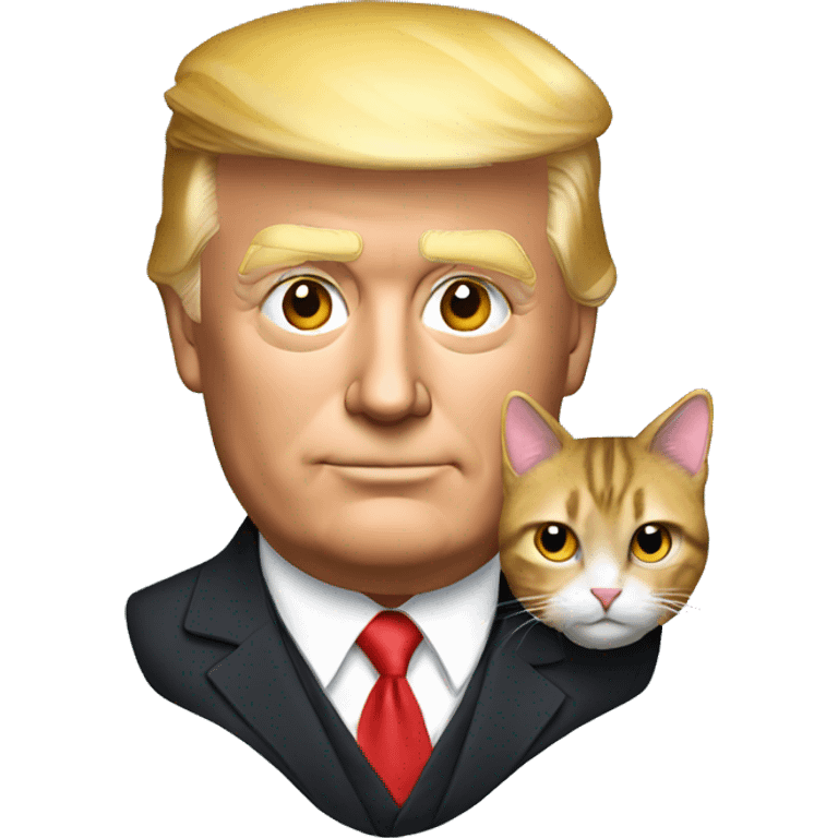 president Trump with a cat on his shoulder emoji