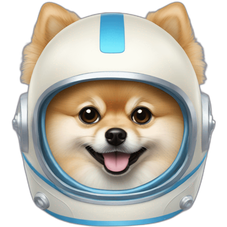 light cream pomeranian blue space helmet emoji