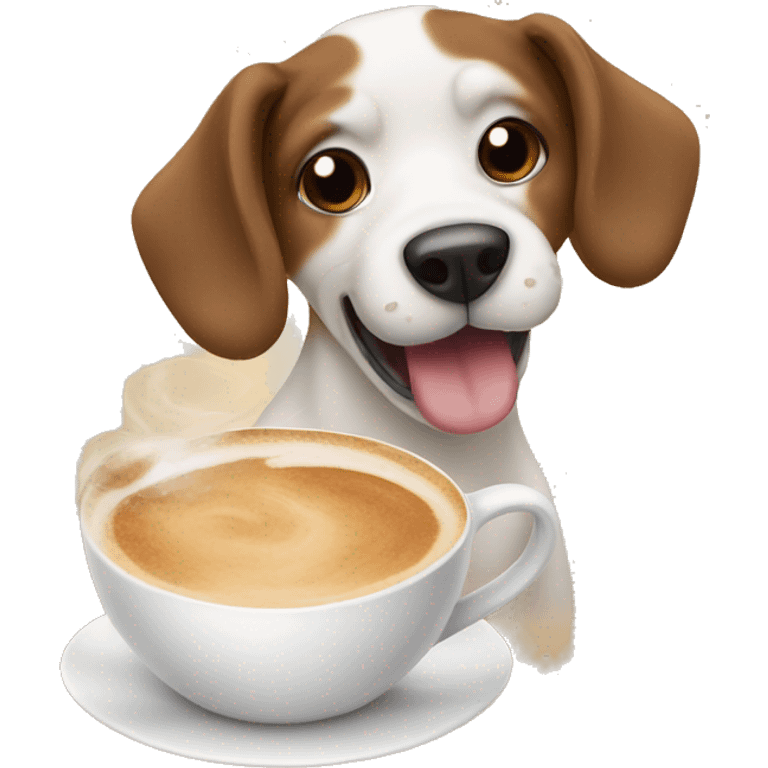 Dog with a cappuccino  emoji