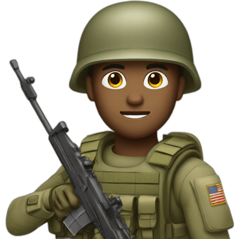 soldier pointed with his rifle emoji