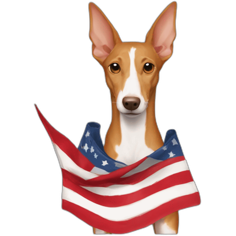 podenco ibicenco con la bandera de murcia emoji