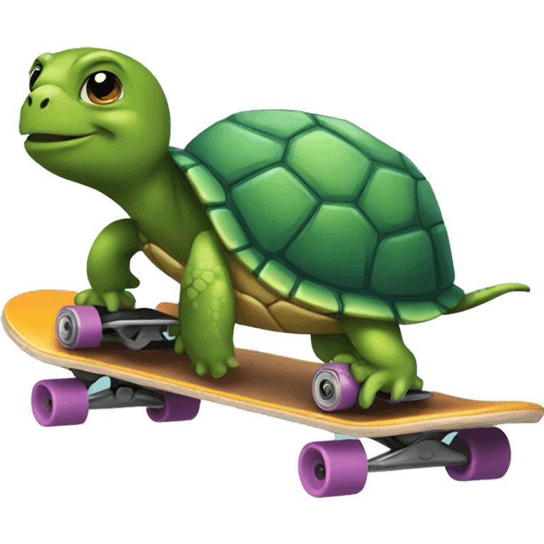 Turtle on a skateboard  emoji