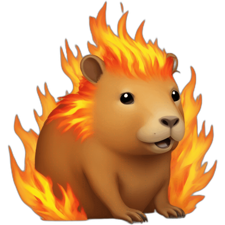 capybara on fire emoji