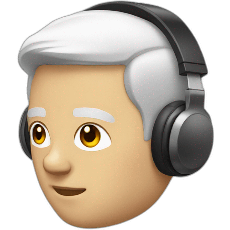 white man with short straight hair and headphones emoji