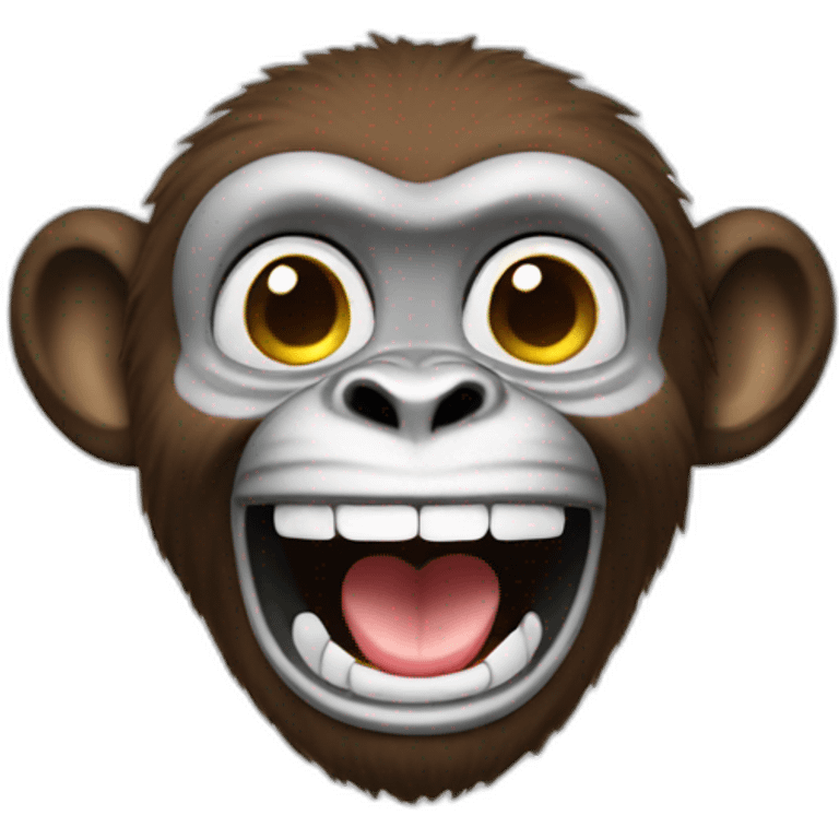 Laughing monkey taking a picture emoji