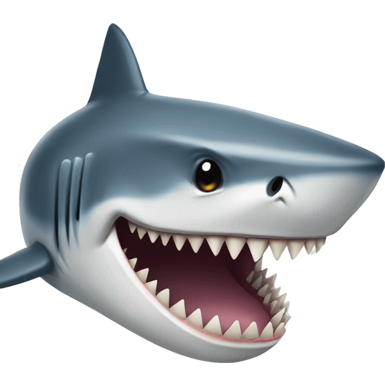 a shark with human teeth emoji