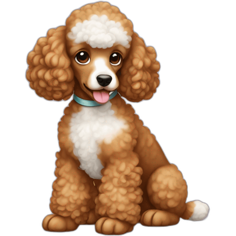 caramel colored poodle puppy with white face emoji