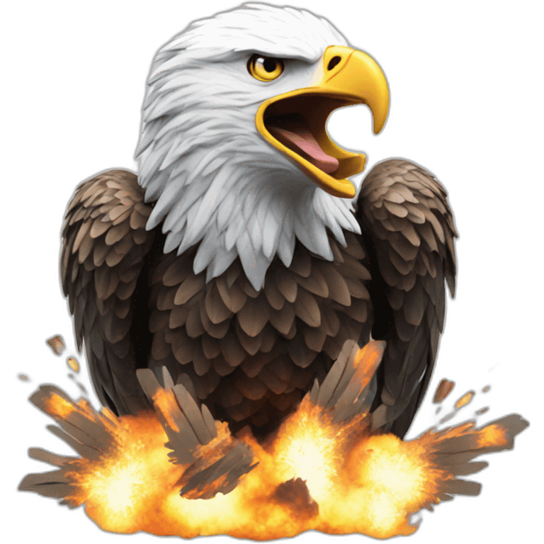 American eagle with explosions emoji