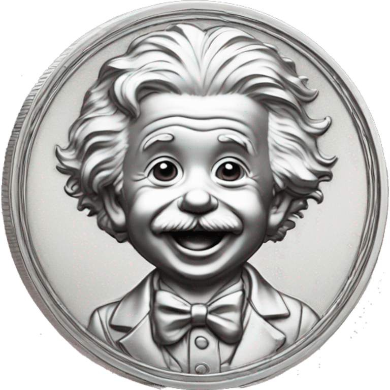 albert einstein happy baby face silver medal emoji