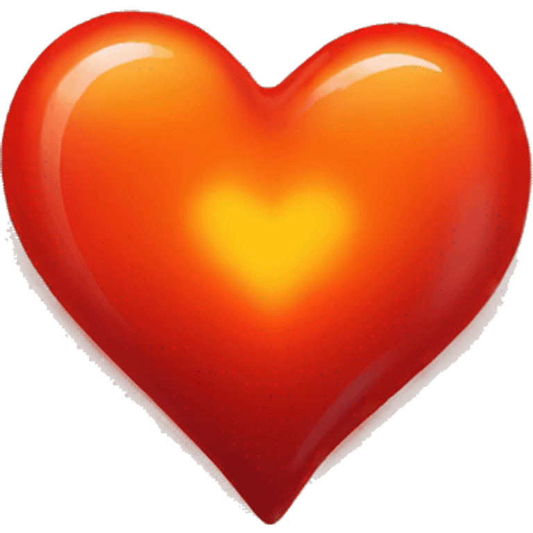 bleeding red heart shape glowing red-orange emoji