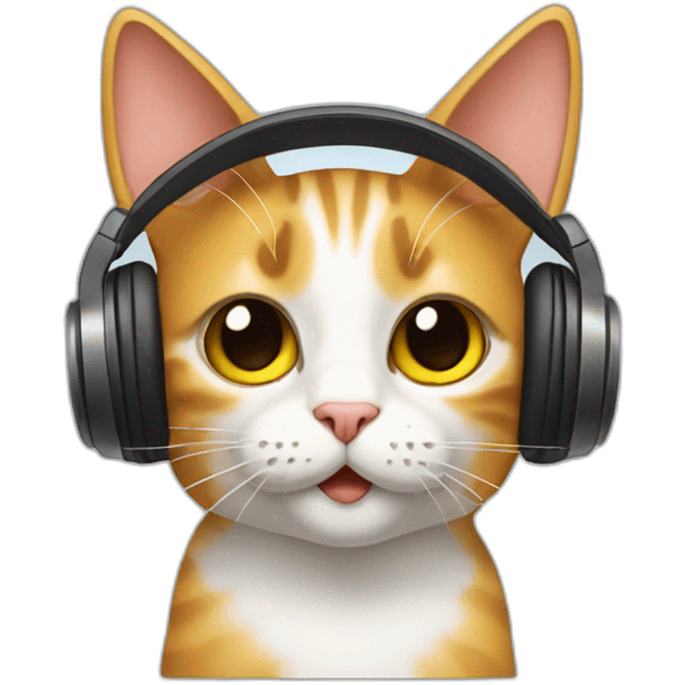 Cat listen music emoji